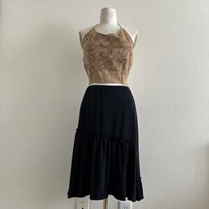 Vintage Max Studio black fairy midi skirt